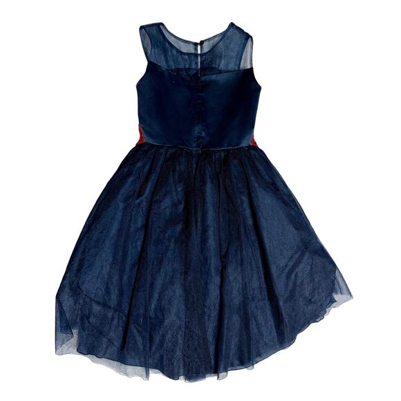 Nanette Lepore Girls Navy Floral Embroidered High-Low Party Dress – Size 7/8 - Picture 2 of 8